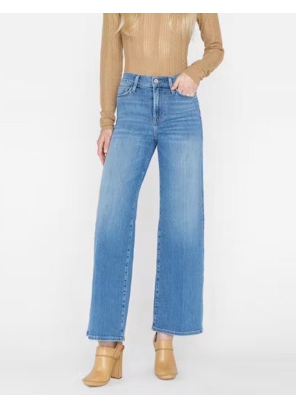 Frame Le Slim Palazzo Jeans medium light wash 25